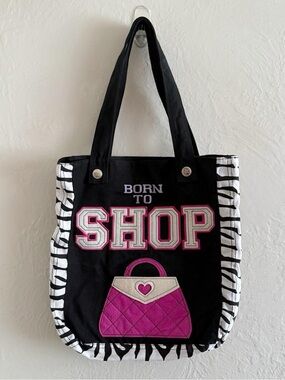 Y2K Tote Bag with Zebra Print